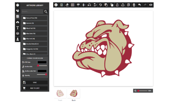 Bulldog Head Cutout Sign Product Image